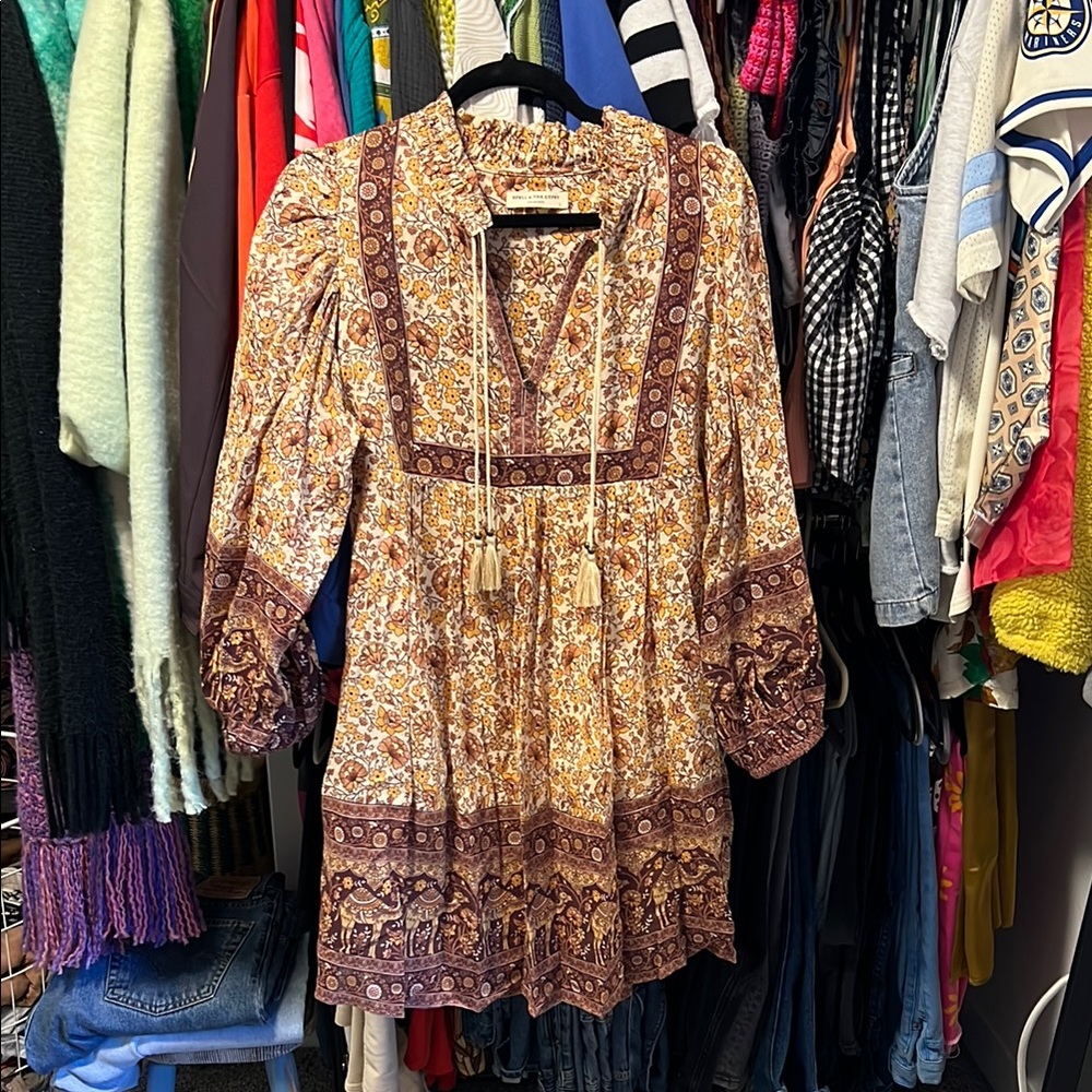 Spell & the Gypsy Sundown Boho Mini Dress in Spice